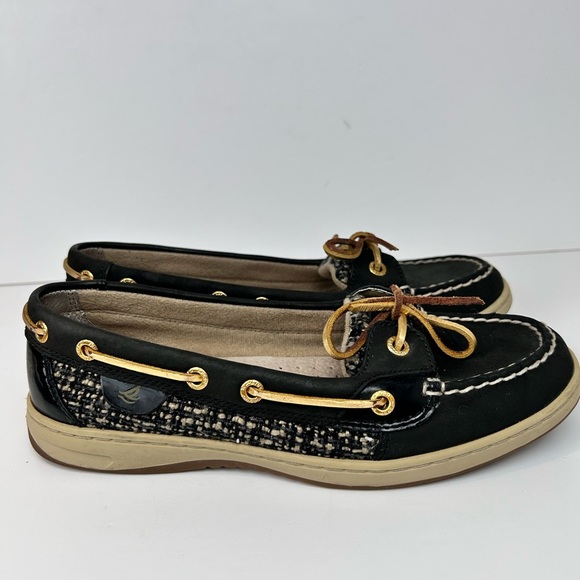 Sperry Black Flats Moccasin-Style Leather Loafers - Picture 5 of 9